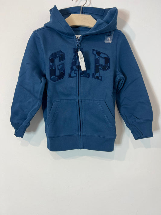 GAP. Sudadera azul cremallera. T 4-5 años