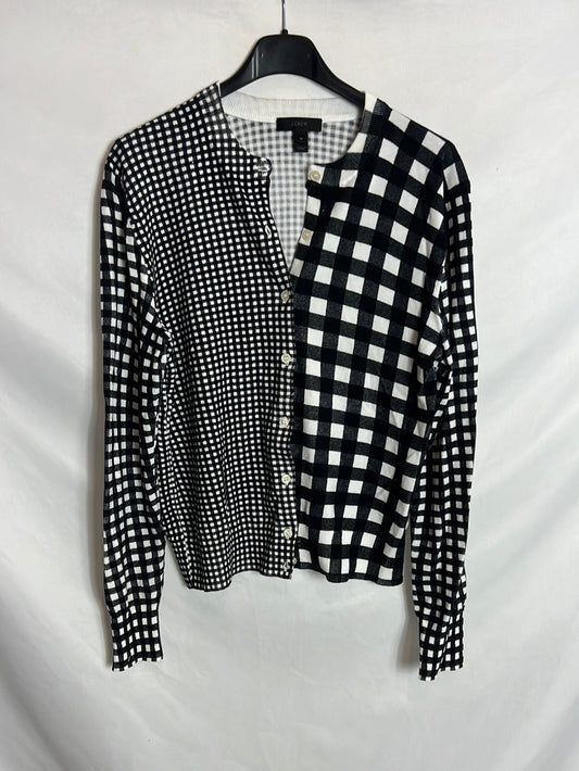 J. CREW. Rebeca cuadros negra y blanca. T M