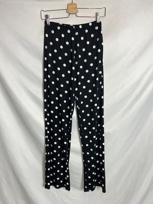 SFERA. Pantalón negro lunares  T S