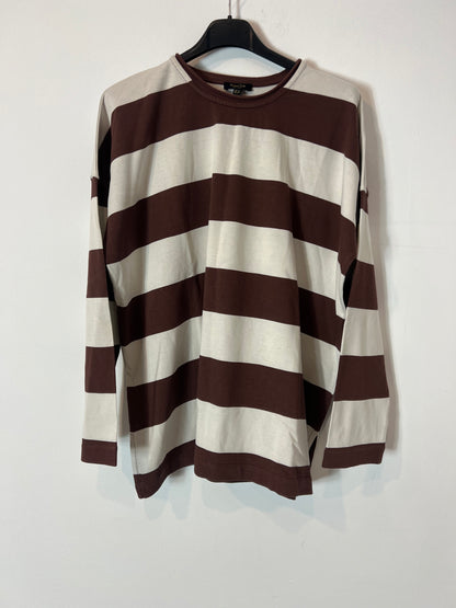 MASSIMO DUTTI. Camiseta rayas oversized T.xs