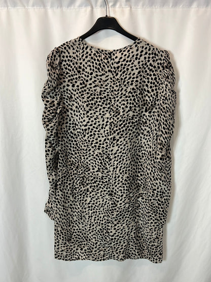 ANINE BING. Vestido corto animal print. T S