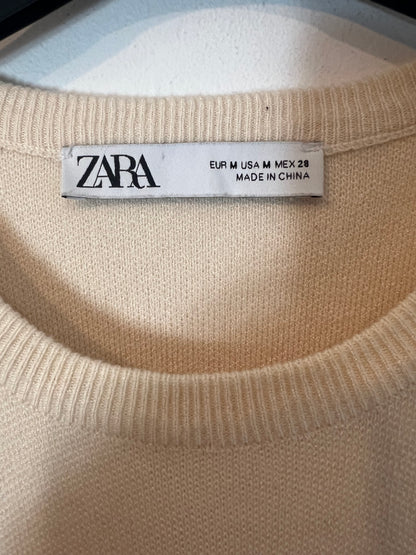 ZARA. Vestido largo punto beige  T.m