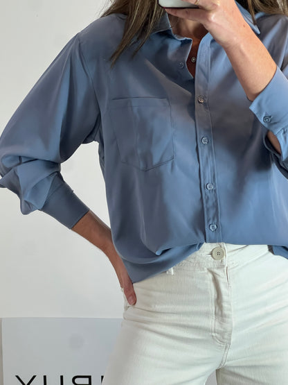 ANNA. Camisa azul fluida T.m