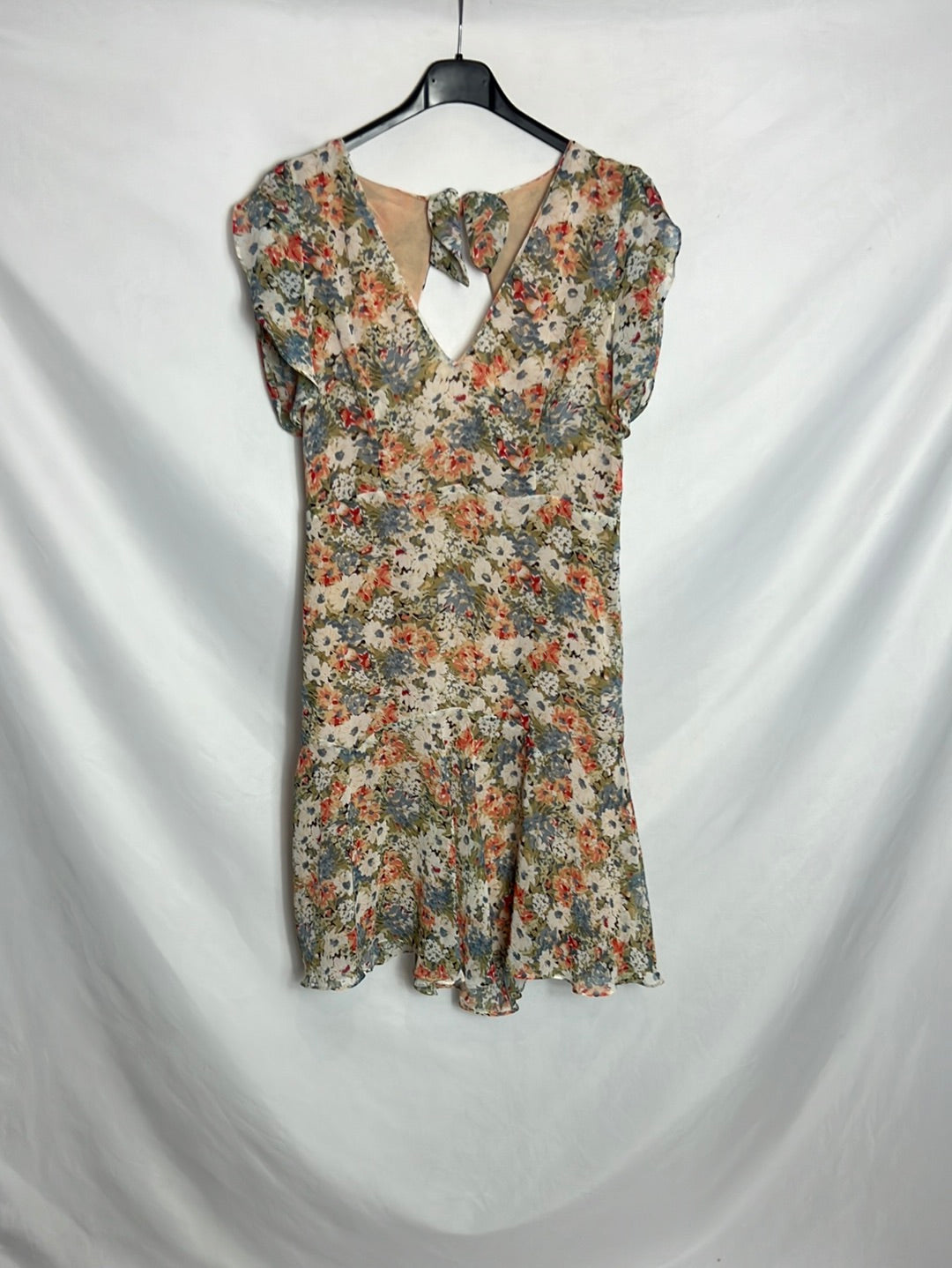 BDBA. Vestido corto gasa flores. TS