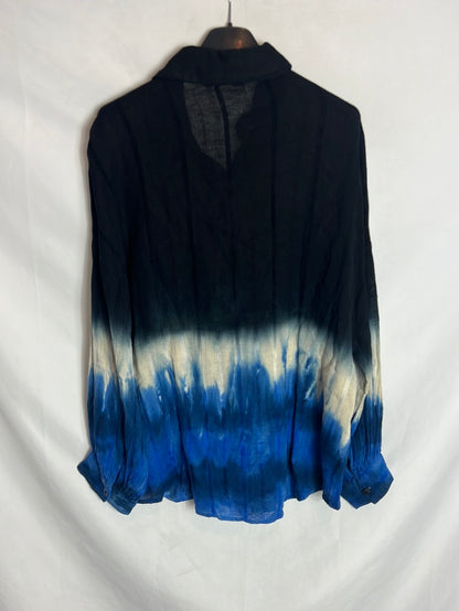 ZARA. Blusa tie  dye lino y algodón. T M