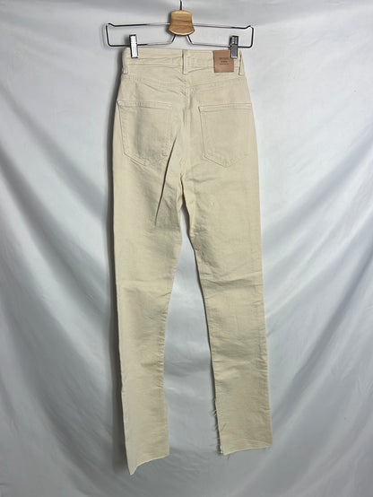 ZARA. Pantalón denim recto aperturas. T 34