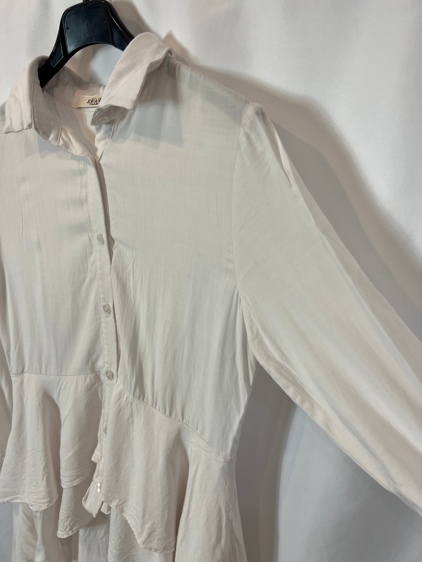 EVA ROSA. Blusa blanca asimétrica. T S