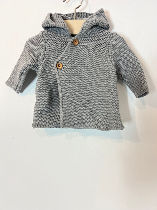 ZARA. Chaqueta punto gris. T 0-1 meses