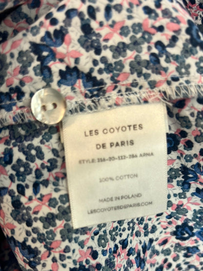 LES COYOTES DE PARIS. blusa azul flores T.38