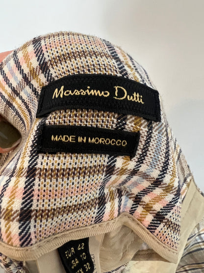 MASSIMO DUTTI. Bermuda cuadros lazada. T 42