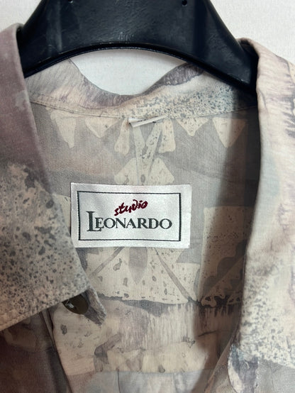 LEONARDO STUDIO. Camisa manga corta estampada. T L