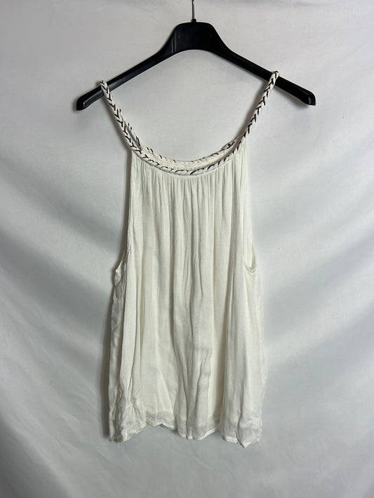 MANGO. Top cuello halter cuerda. T S