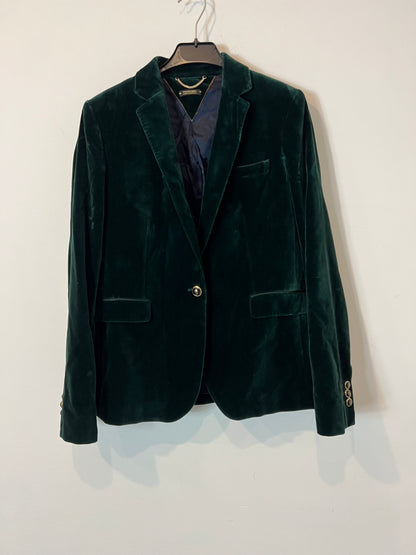 MASSIMO DUTTI. Blazer verde terciopelo. T 40