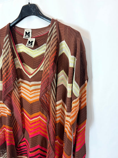 MISSONI. Conjunto top y chaqueta zig zag colores. T 38