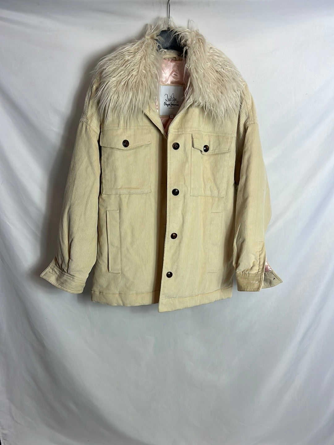 PEPE JEANS. Cazadora beige pana T.m