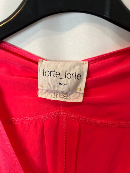 FORTE FORTE. Vestido midi seda fucsia. T 0 (XS/S)