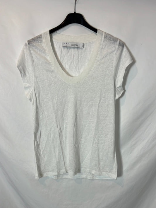 IRO. Camiseta blanca lino. T XS/S