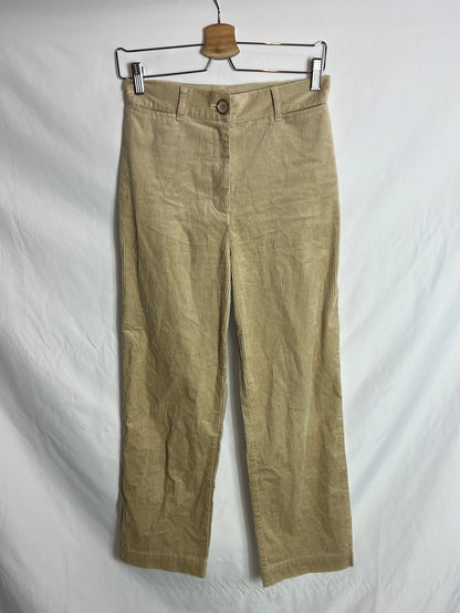 Pantalón beige pana T.36