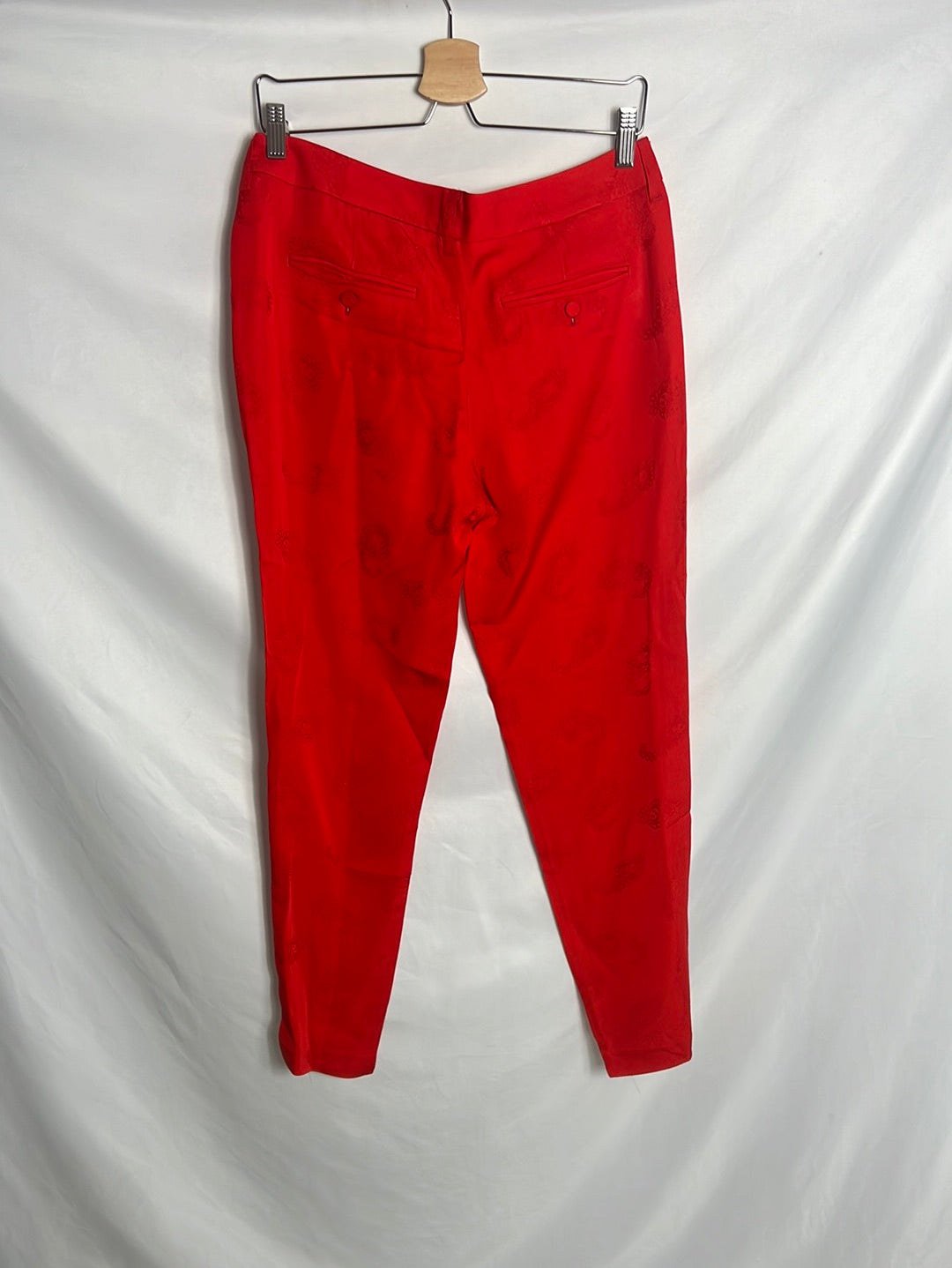 ZADIG&VOLTAIRE . Pantalón rojo estampado  fluido. T 38