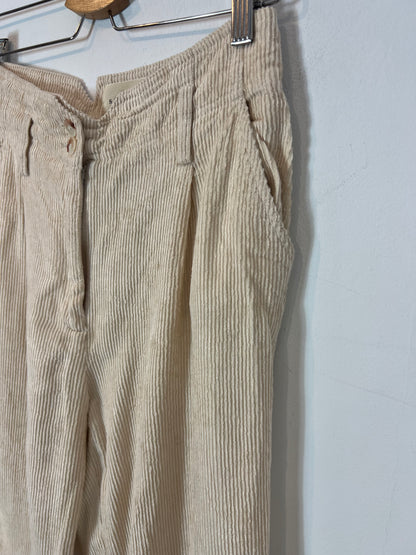 SEZANE. Pantalón fluido pana beige T.36