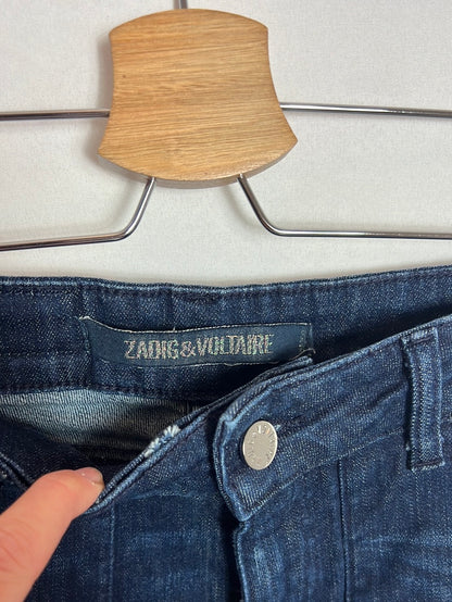 ZADIG&VOLTAIRE . Denim pitillo  tachuelas. T 34(Tara)