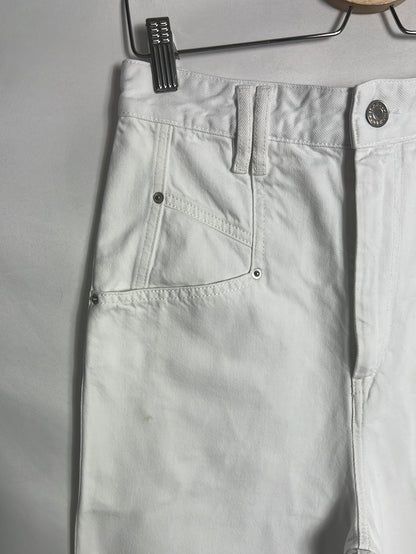 ISABEL MARANT. Denim cintura alta blanco. T 36 (Tara)