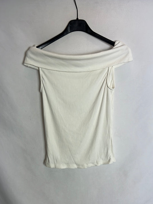 DAZY. Top blanco canale elastico. T M