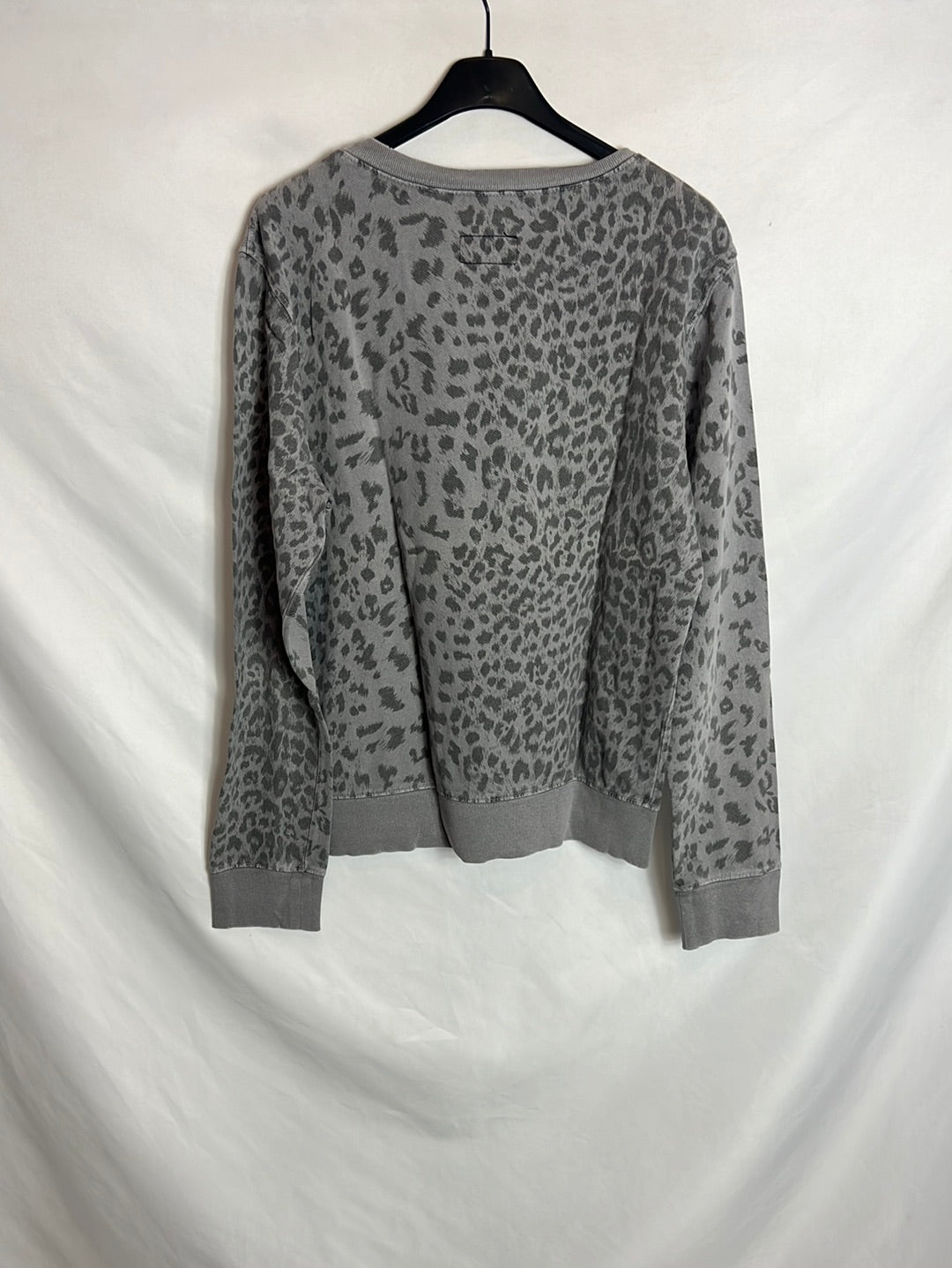 CURRENT ELLIOTT. Sudadera gris efecto animal print. T M