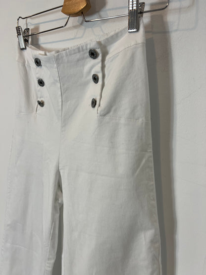 ZUA. Pantalón culotte blanco botones T.m