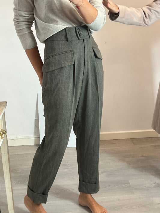 JIL SANDER. Pantalón pizas jaspeado. T 40 (36)