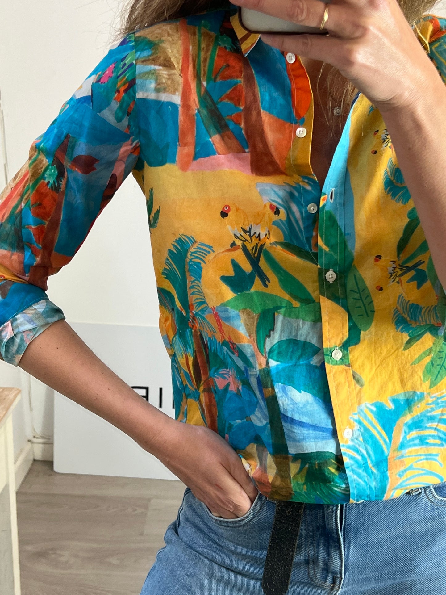 SEZANE. camisa hawaiana T.36