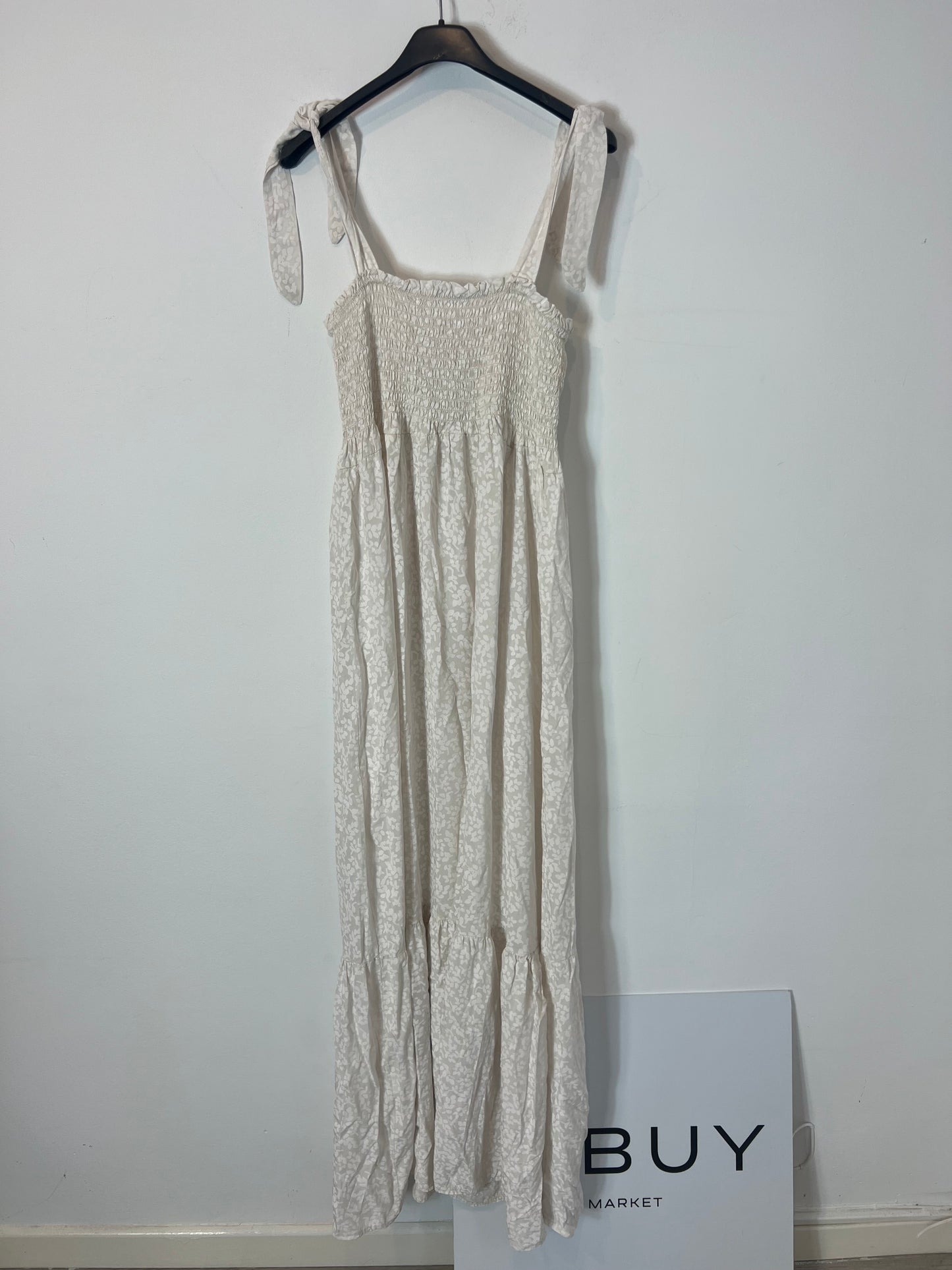 OTRAS. Vestido largo beige animal print. T S/M