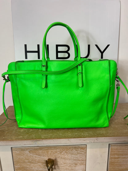 BALENCIAGA. Bolso piel verde