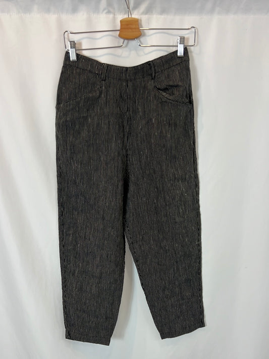 TOAST. Pantalón lino negro rayas. T XS