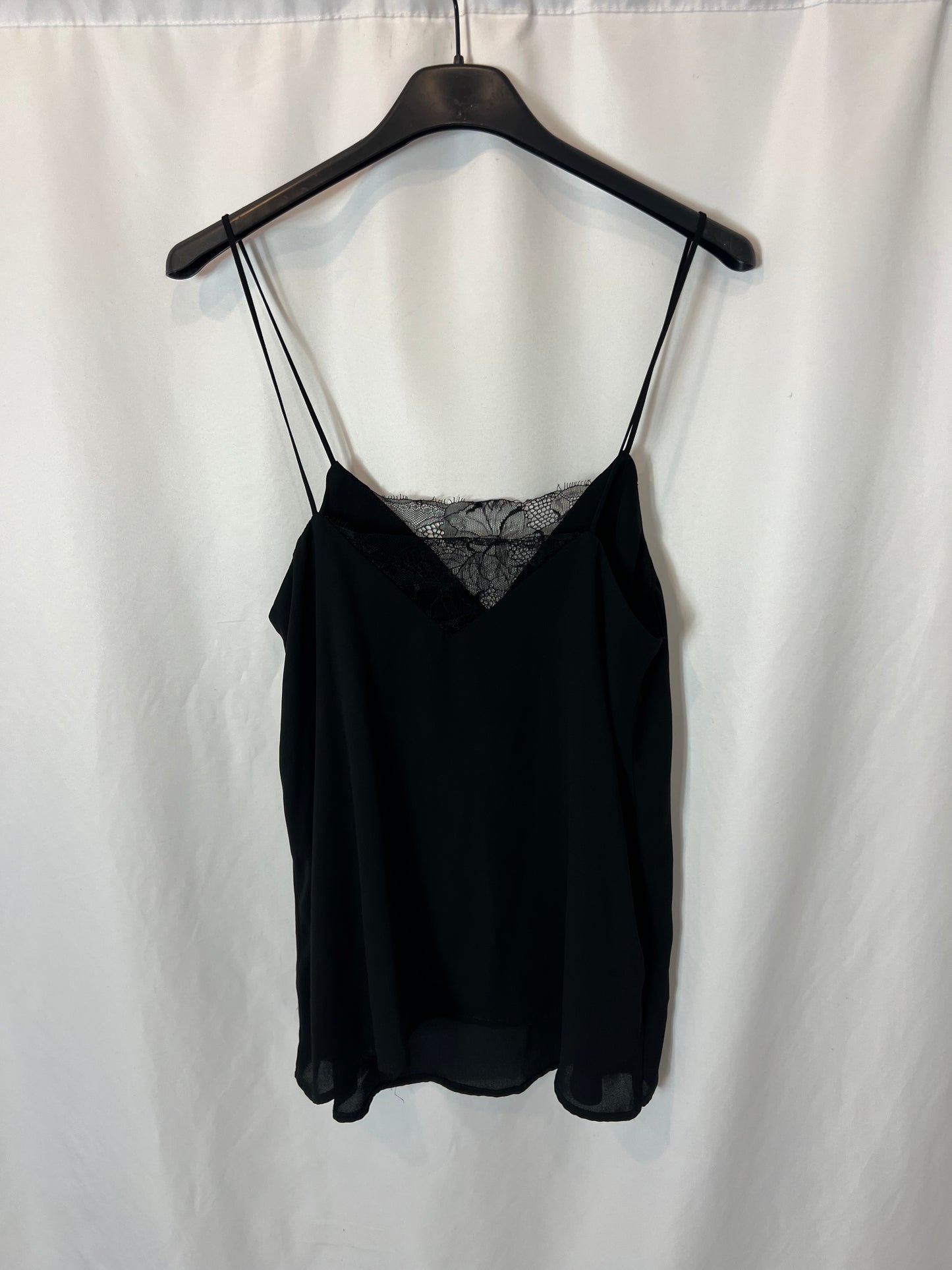 TOPSHOP. Top negro lencero T.36