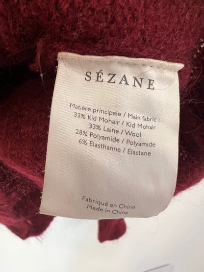 SEZANE. Jersey burdeos botones T.s