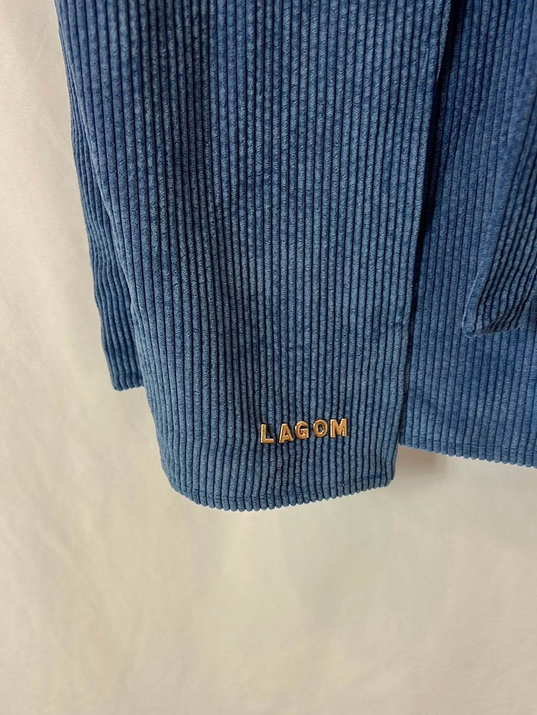 LAGOM. Chaleco/top azul pana T.u(m)