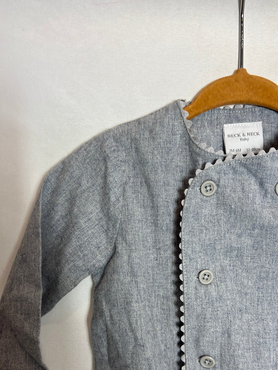 NECK&NECK. Camisa bebé gris textura. T 3-6 meses