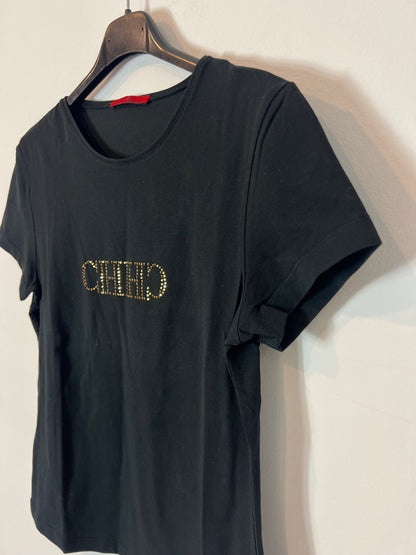 CAROLINA HERRERA. Camiseta negra elástica logo. T M(S)