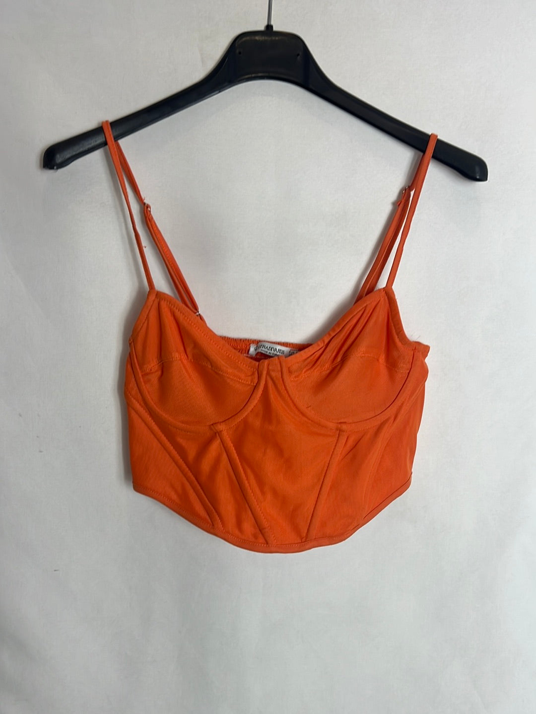 STRADIVARIUS . Crop top naranja textura . TS