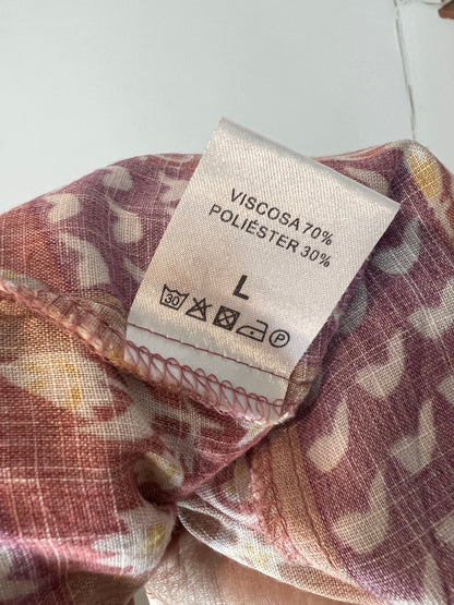 ALGO BONITO. Vestido largo estampado tonos rosas TU(s/m)