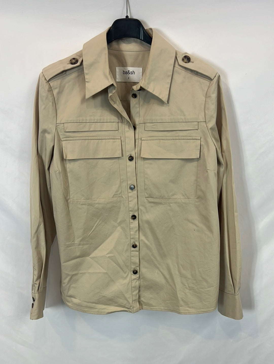 BA&SH. Camisa/sobrecamisa beige T.s