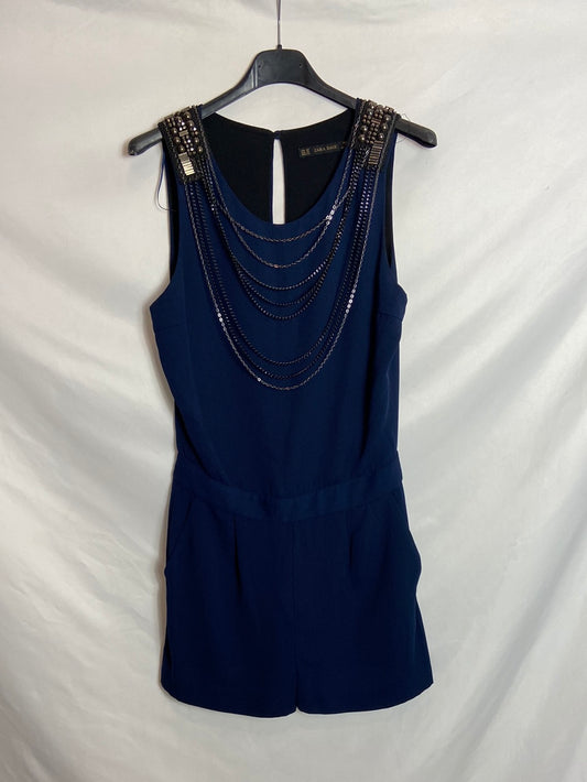 ZARA. Mono azul detalle collares T.XS