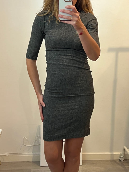 ISABEL MARANT ÉTOILE. Vestido midi  gris fruncido T.s