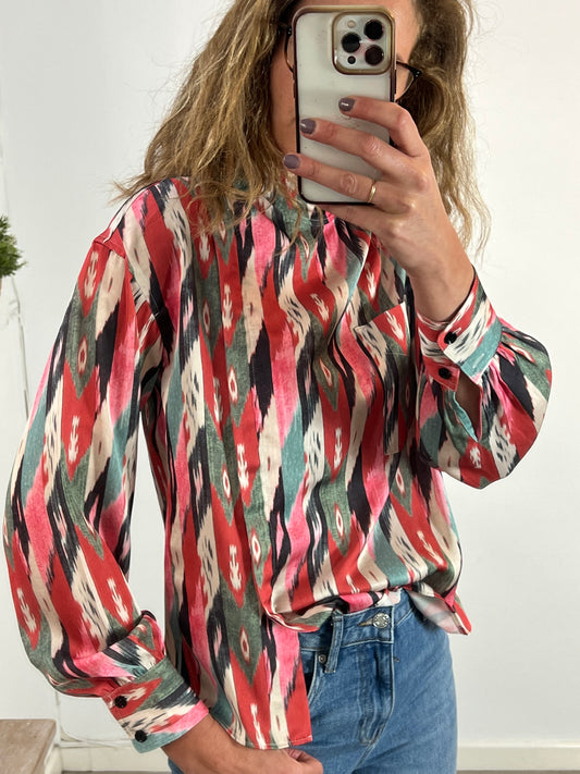 ISABEL MARANT ÉTOILE. Blusa colores botonadura lateral. T 34