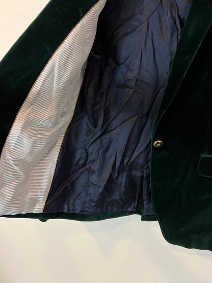 MASSIMO DUTTI. Blazer verde terciopelo. T 40