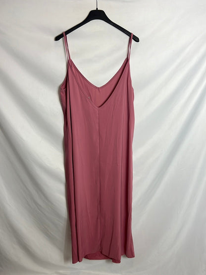 ASOS. Vestido rosa midi fluido. T 42