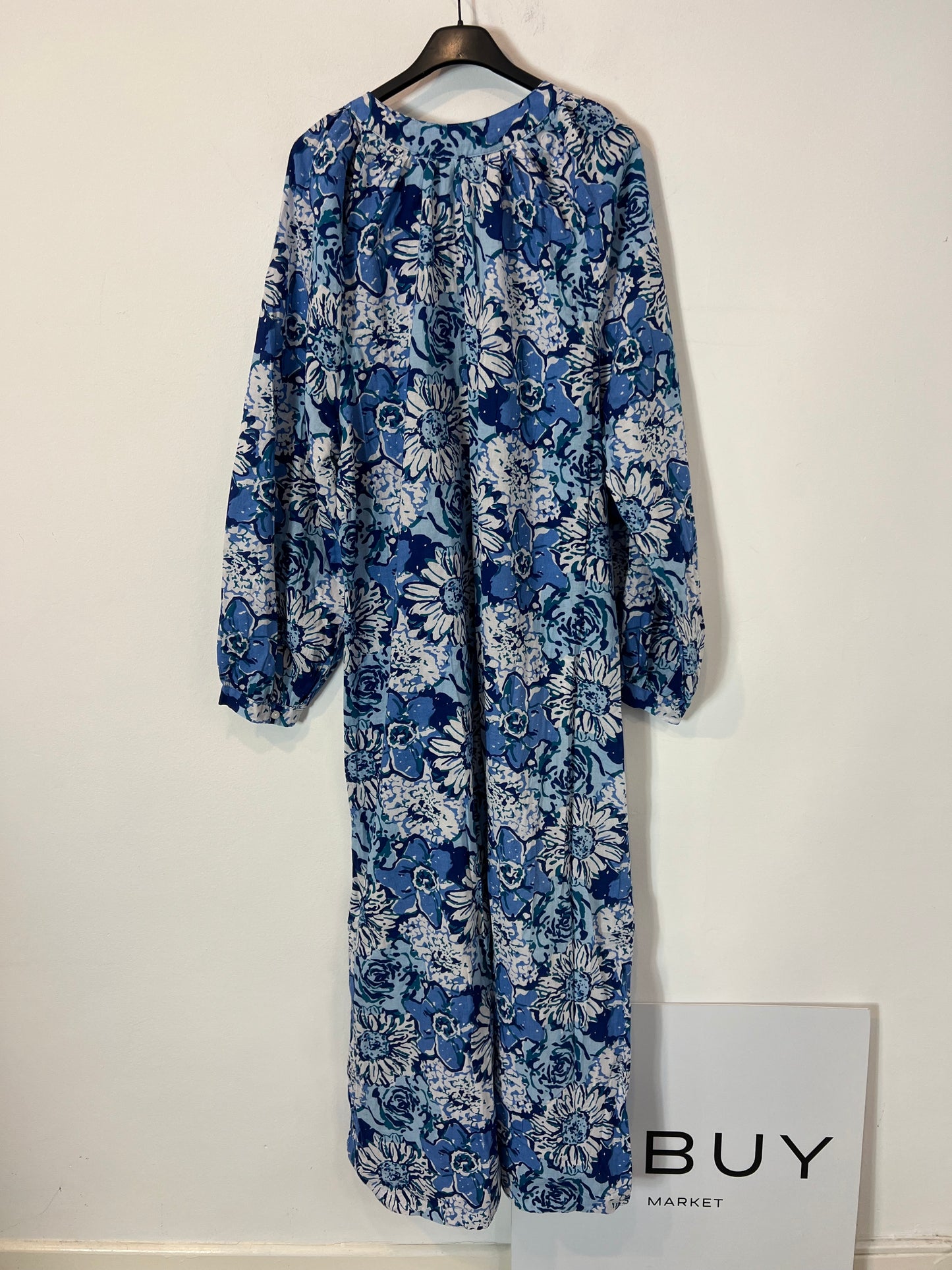 BUGANVILIA. Vestido flores azules y blancas T.XL