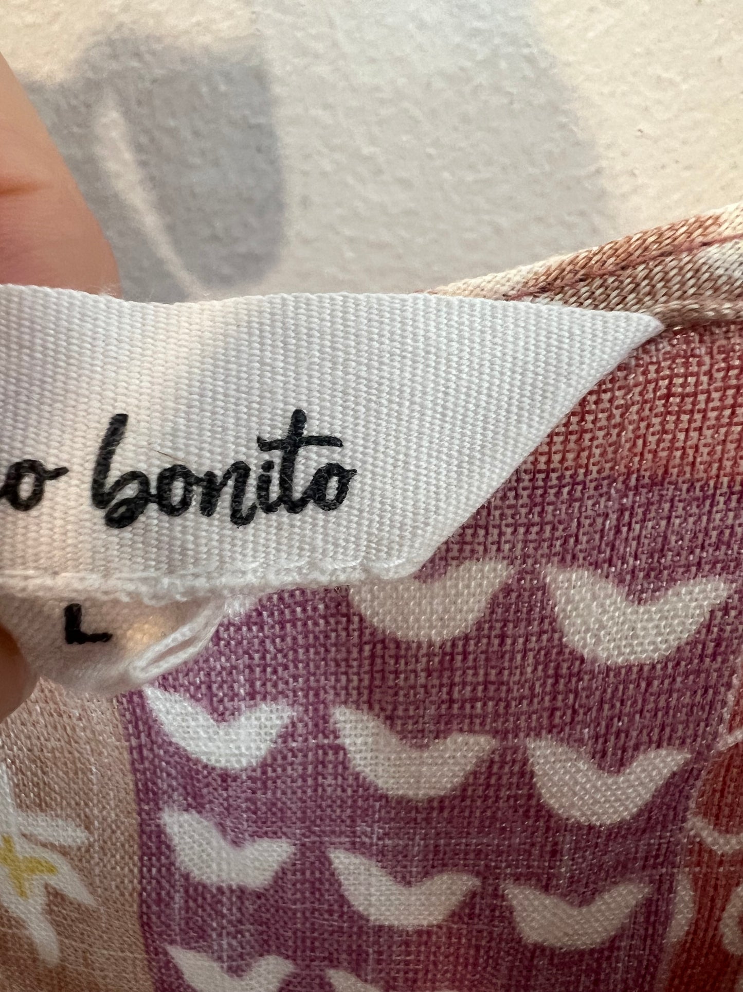 ALGO BONITO. Vestido largo estampado tonos rosas TU(s/m)