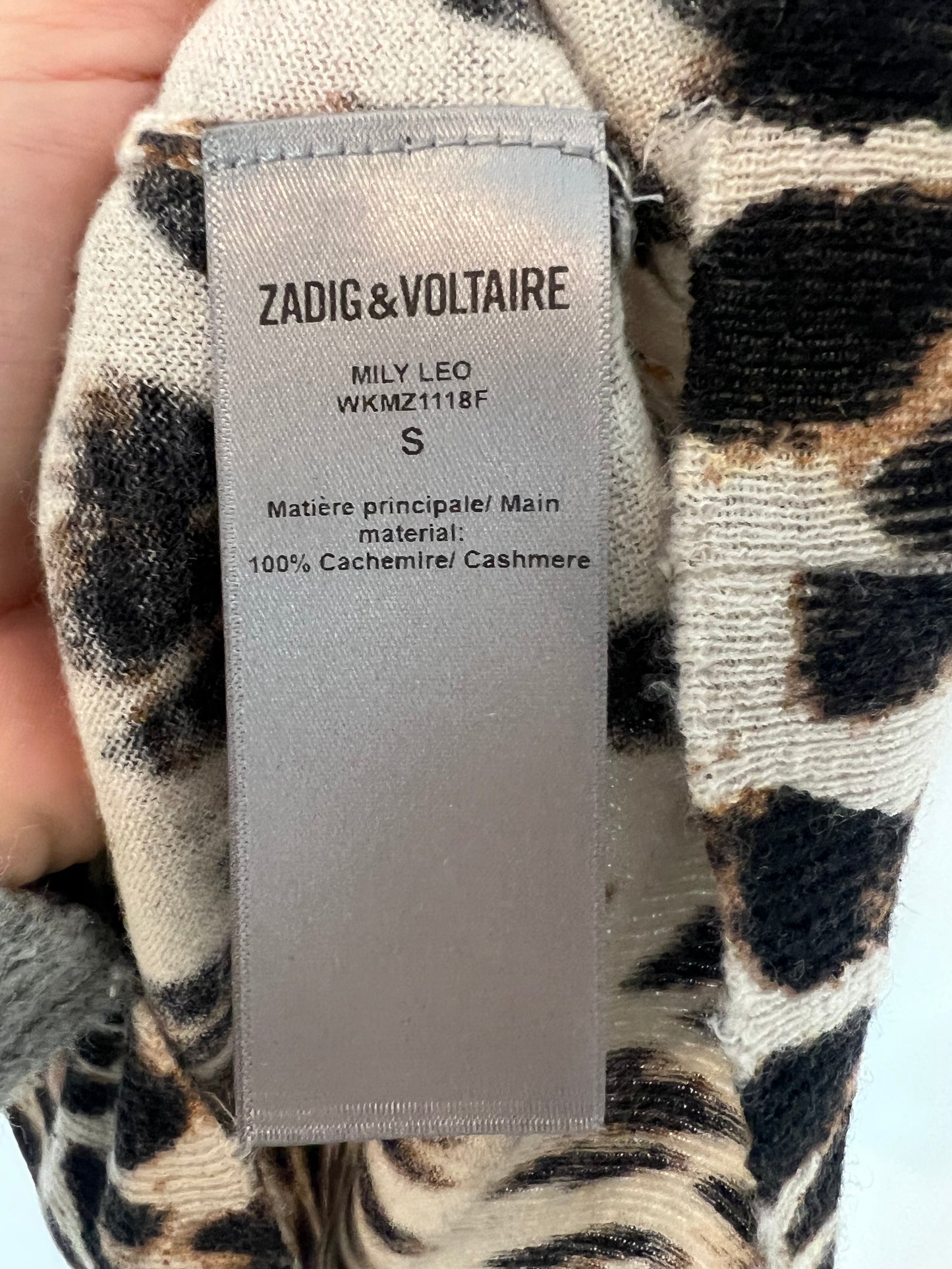 ZADIG&VOLTAIRE. Jersey cashmere animal print detalles. T S